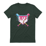 Baseball Drip Youth T-Shirt in Forest Green - back view
