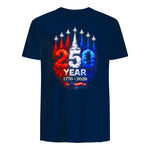 American Patriotic Fourth of July Anniversary T-Shirt in Navy - back view