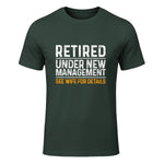 Funny Retirement Party Men's T-Shirt - Dad Humor, Classic Fit, Short Sleeve - Black in Forest Green - front view