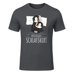 Offizielles Schlafshirt Pinguin Schlafanzug Penguin Kurzarm in Charcoal - front view