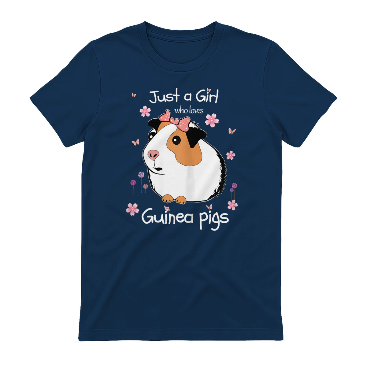 Just a Girl Who Loves Guinea Pigs - Cute Pets Lover Gift in Navy - back view