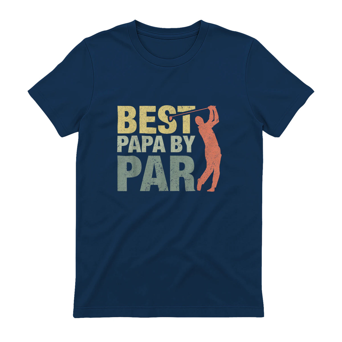 Funny Best Papa By Par Father's Day Golf Gift Grandpa in Navy - back view