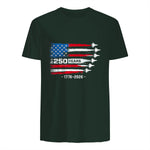 American Fourth of July Anniversary T-Shirt in Forest Green - back view