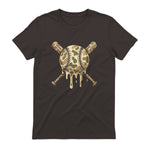 Baseball Drip Camo Baseball Bats Boys Sports Cool Game Day T-Shirt in Dark Chocolate - back view