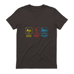 Autism Awareness Periodic Table ASD T-Shirt in Dark Chocolate - back view