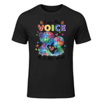 I Am His Voice He Is My Heart Autism Awareness Mom Son in Black - front view