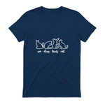 Un Deux Trois Cat, Cute & Funny Kittens, Gift For Cat Lovers T-Shirt in Navy - back view
