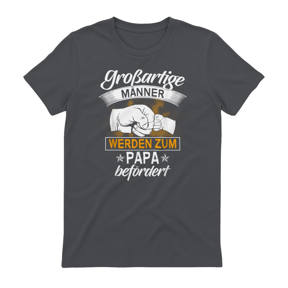 Vatertag Vaterschaft Geschenke Großartige Männer Werden Zum Papa Befördert Werdender Vater , Schwarz, S, V-Aussch in Charcoal - back view