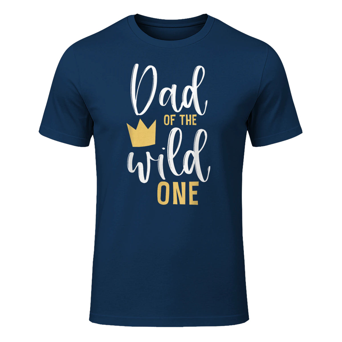 Dad of the Wild One First Birthday Daddy T-Shirt in Navy - front view