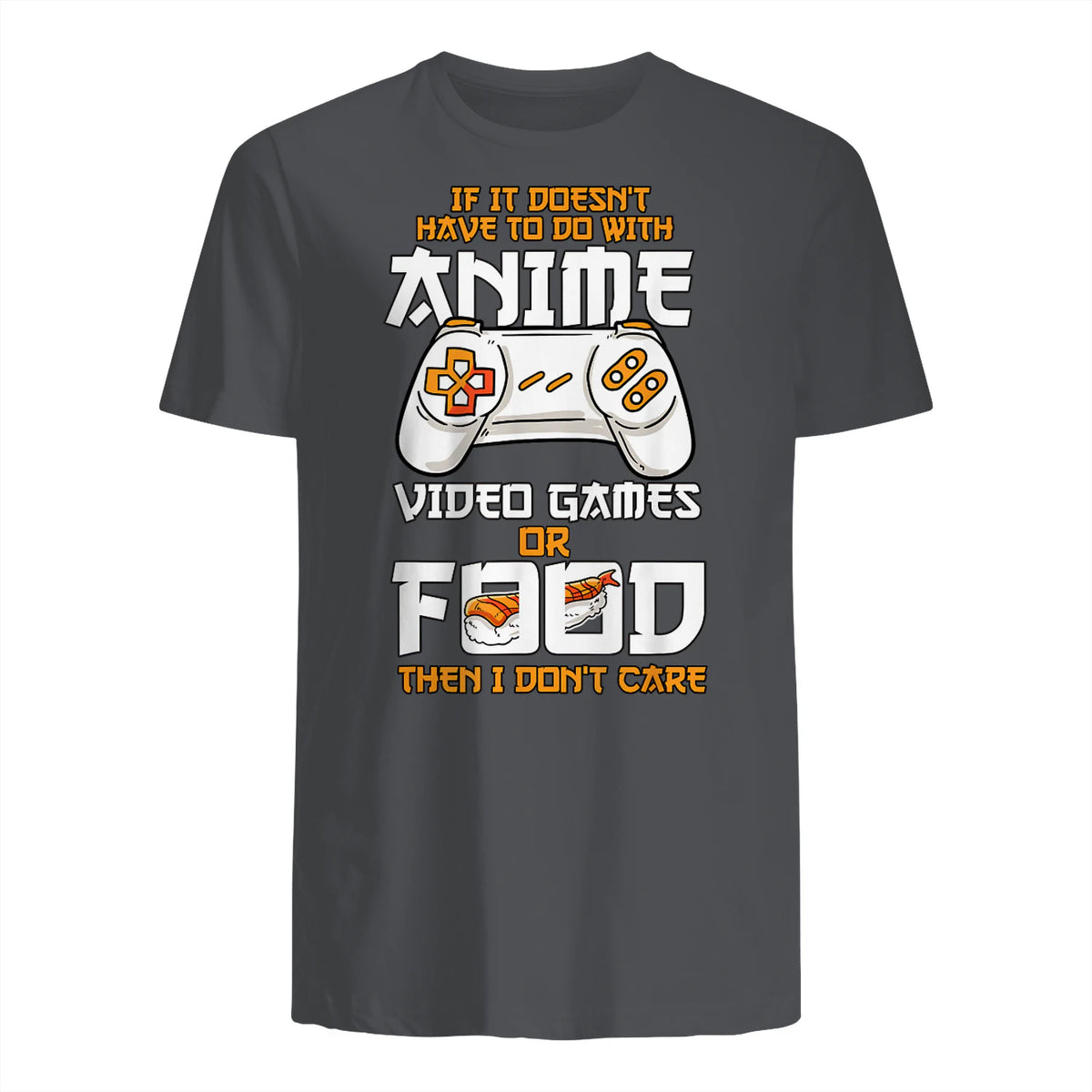 Cute Manga & Anime Merch for Anime Girls & Boys Unisex Anime Video Games Food Sushi Gaming Merch Otaku Gift Anime in Charcoal - back view