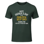 Happy father's day step dad in Forest Green - front view