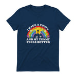 I Made A Poopy Funny Inappropriate Vacation Swap Adult T-Shirt in Navy - back view