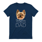 Dog Dad Yorkshire Terrier – Chien Papa in Navy - back view
