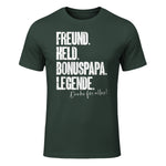 Bonuspapa Bester Stiefpapa Stiefvater Bonus Papa T-Shirt in Forest Green - front view