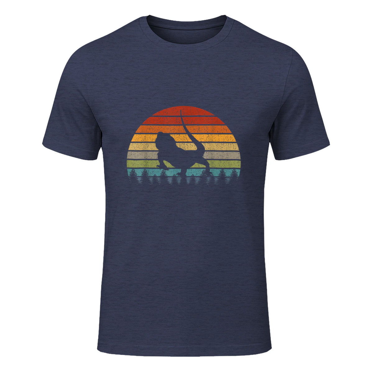 Dragon barbu - Graphique rétro - Lover vintage in Heather Navy - front view