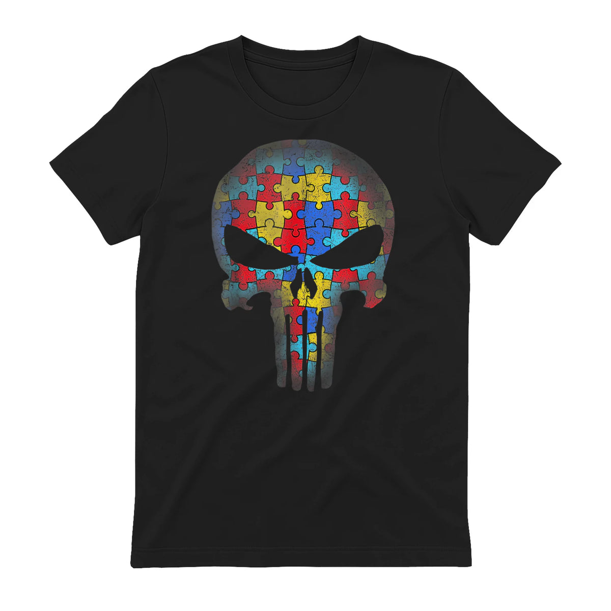 Autism Mens Womens Kids in Black - back view