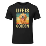 Golden Retriever Design For Men Women Golden Retriever Lover T-Shirt in Black - front view