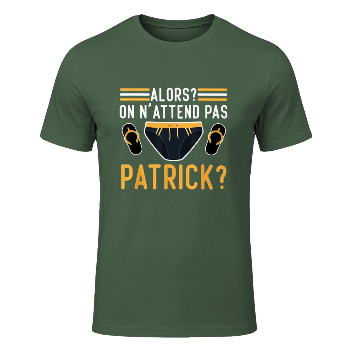 Alors on n'attend Pas Patrick in Military Green - front view