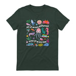 All of Us are Different None of Us are Less Autism Awareness in Forest Green - back view