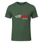 Dad Pit Crew Race Car T-Shirt in Military Green - front view