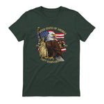 Patriotic Eagle Liberty Bell Anniversary T-Shirt in Forest Green - back view