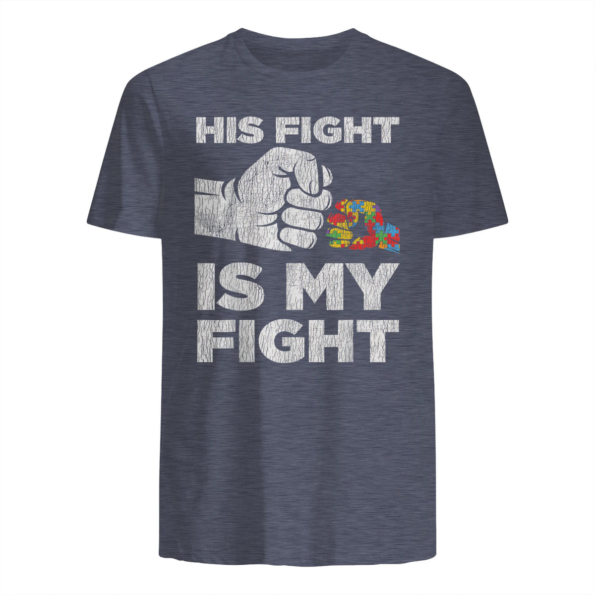 Autism Awareness for Parents of Autistic Kids T-Shirt in Heather Navy - back view