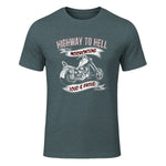 Highway to Hell Motorradfahrer Biker Motorrad Männer in Dark Heather - front view