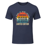 Vintage Eighteenth Birthday T-Shirt in Heather Navy - front view