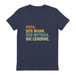 Geschenke für Väter Papa Der Mann Der Mythos Die Legende Classic Fit Novelty Short-sleeve Schwarz S Vate in Heather Navy - back view