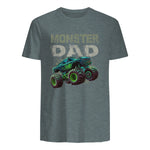 Monster Truck Dad T-Shirt in Dark Heather - back view