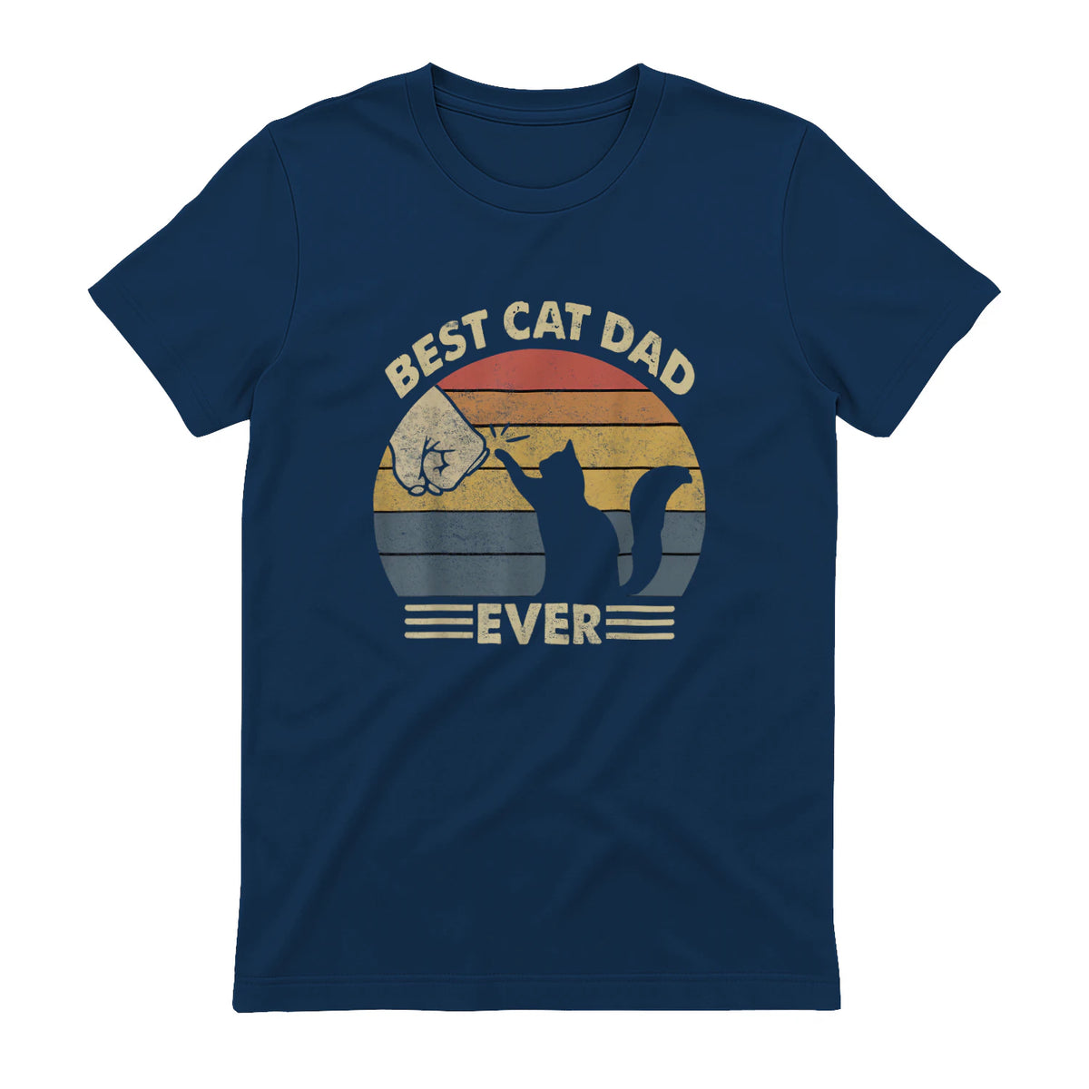 Best Cat Dad Ever T-Shirt in Navy - back view