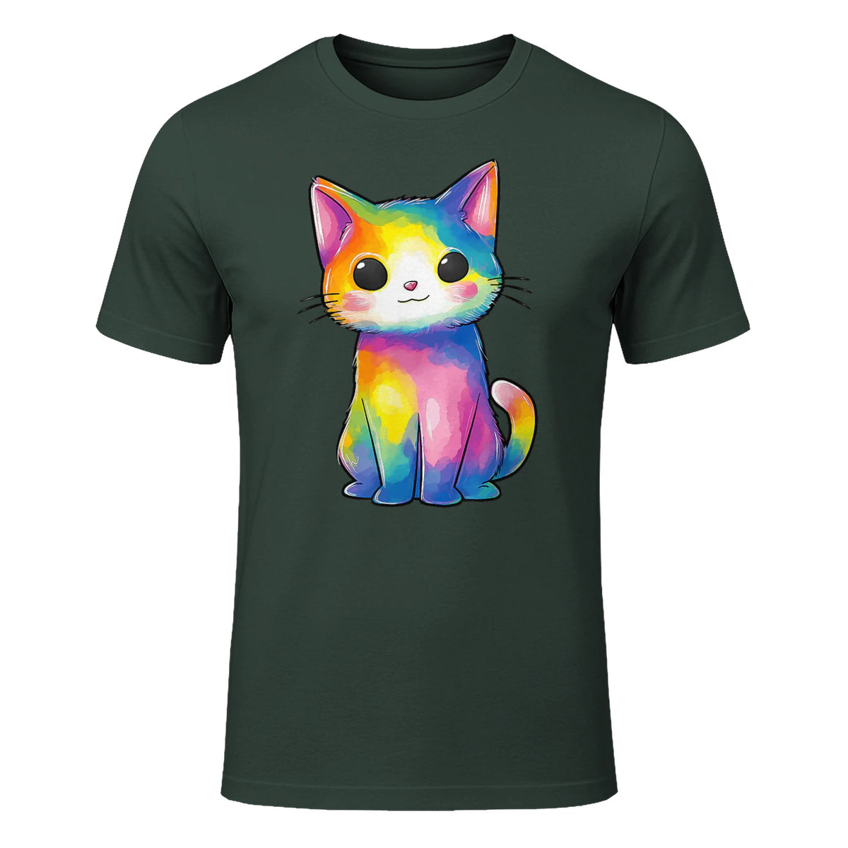 Aquarelle colorée pour Les Amoureux des Chats in Forest Green - front view