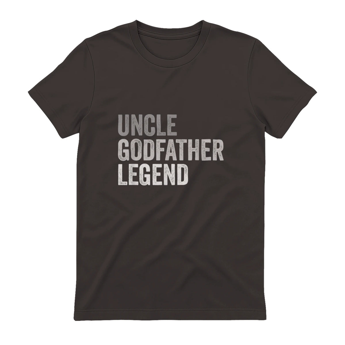 Funny Uncle Godparent Hero Message Uncle Godfather Legend For A Favorite Uncle Family Baptism T-Shirt - Black, Sm in Dark Chocolate - back view