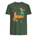 Flipper Wiz chien chat jouant au flipper in Military Green - back view