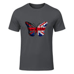 Union Jack Butterfly Butterflies Flag Wings British UK Flag in Charcoal - front view