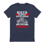 Biker Werden Nicht Grau Das Ist Chrom Motorradfahrer Biker in Heather Navy - back view