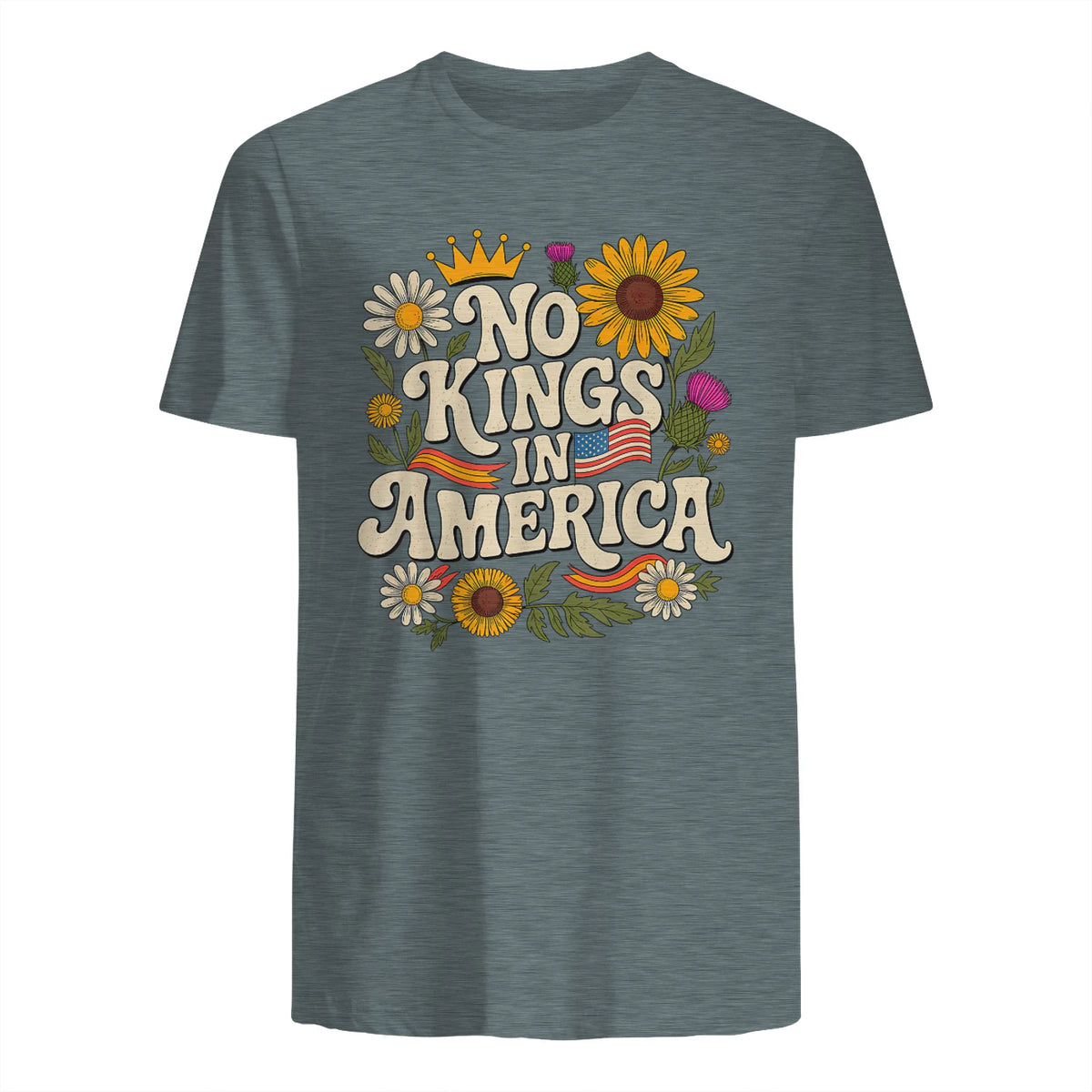 No King in America T-Shirt in Dark Heather - back view