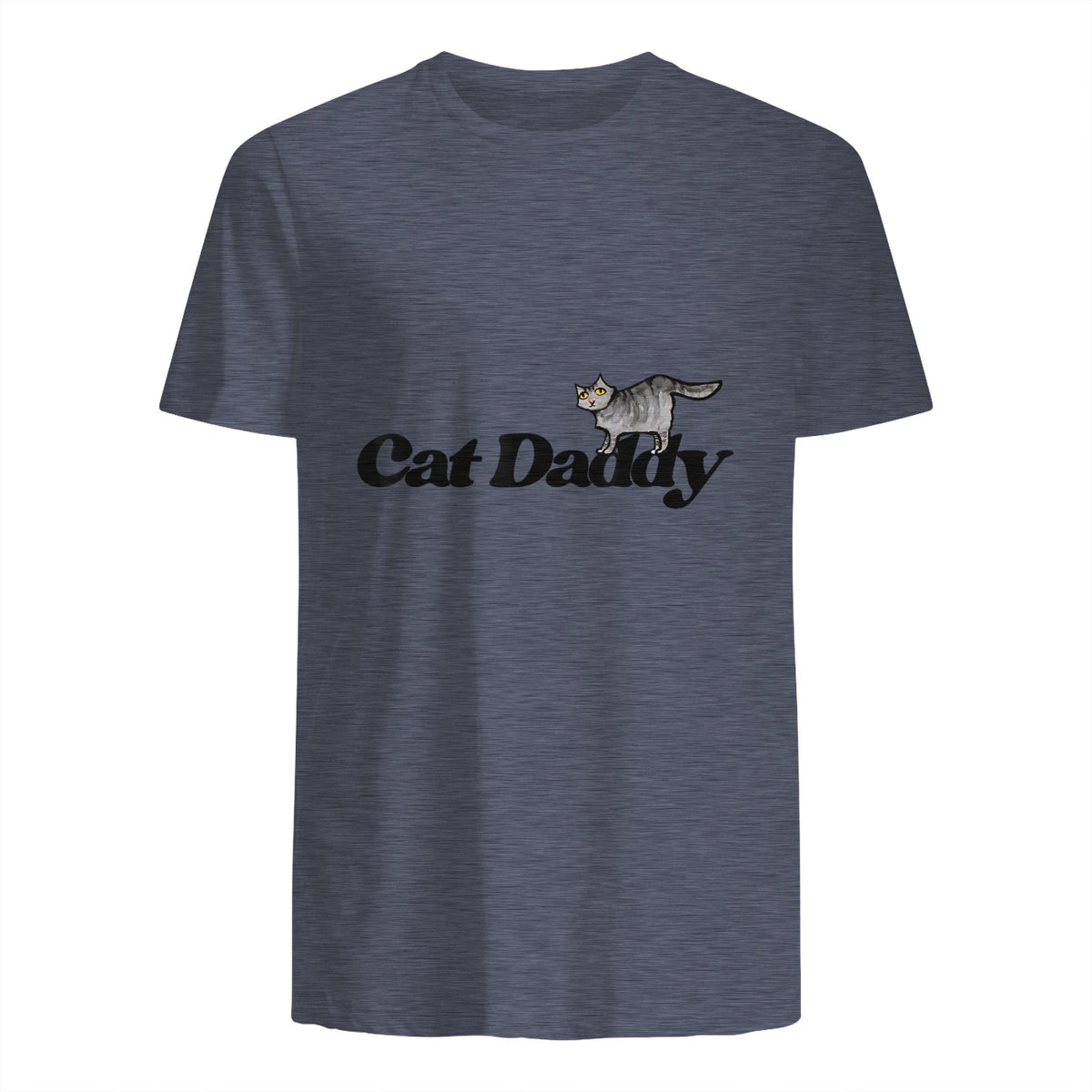 Chat Daddy drôle chat papa drôle chat papa humour fête des pères père in Heather Navy - back view