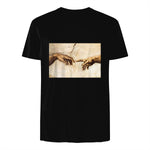Creation of Adam Michelangelo Die Erschaffung Adams Kunst in Black - back view