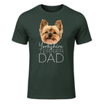 Dog Dad Yorkshire Terrier – Chien Papa in Forest Green - front view