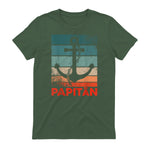 Papitän Papa und Kapitän Lustiges Retro Anker Vatertag in Military Green - back view