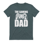 The Gaming Dad Game Controller Spruch Geschenkidee Vatertag T-Shirt in Dark Heather - back view