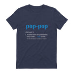 Pop Pop Gifts Grandpa Fathers Day in Heather Navy - back view