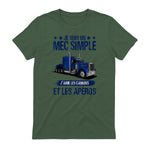 Camion et Routier, mec Simple, Chauffeur Poids Lourds in Military Green - back view