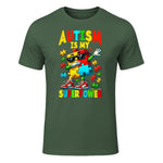 Puzzle Autism Awareness Autistic Support in Military Green - front view