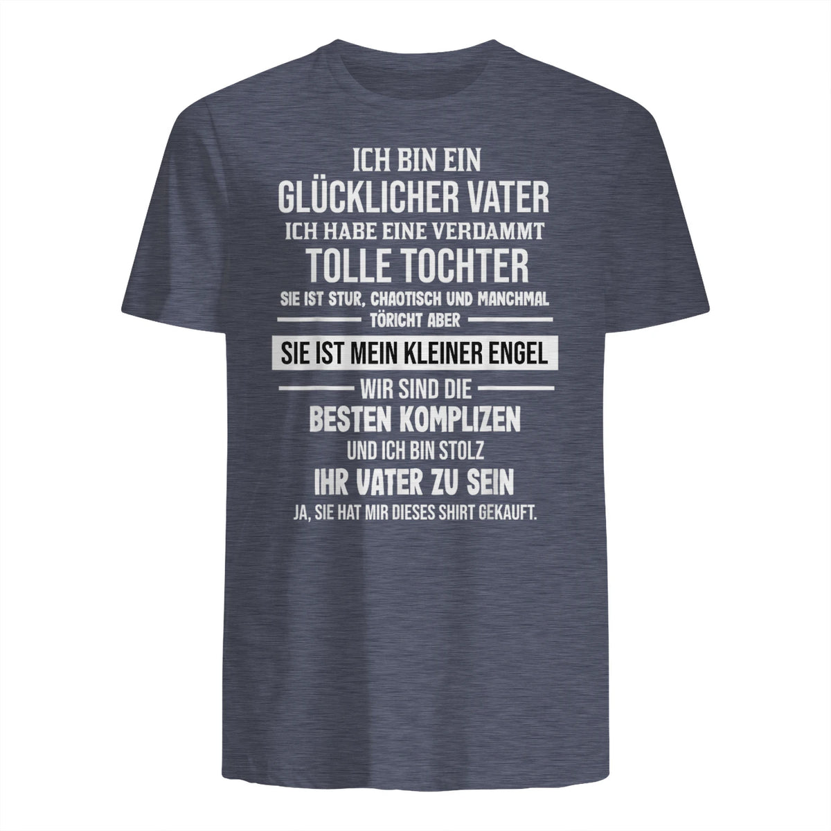 Ich Bin Ein Glücklicher Vater Tochter Vater in Heather Navy - back view