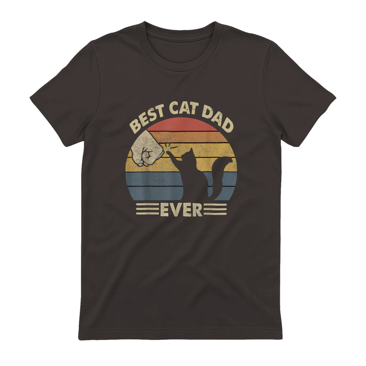 Best Cat Dad Ever T-Shirt in Dark Chocolate - back view