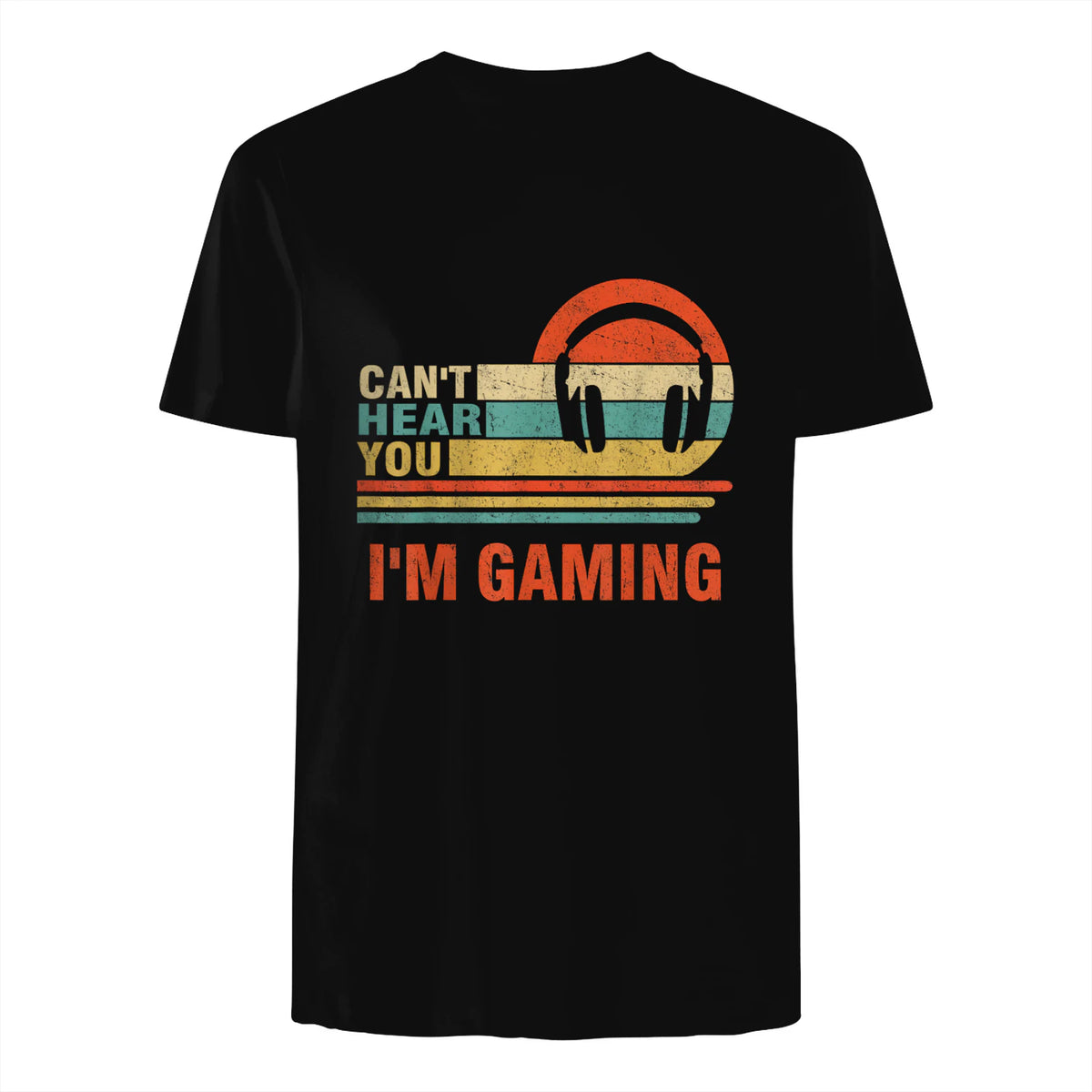 Funny Gamer Gift Headset Can't Hear You I'm Gaming in Black - back view