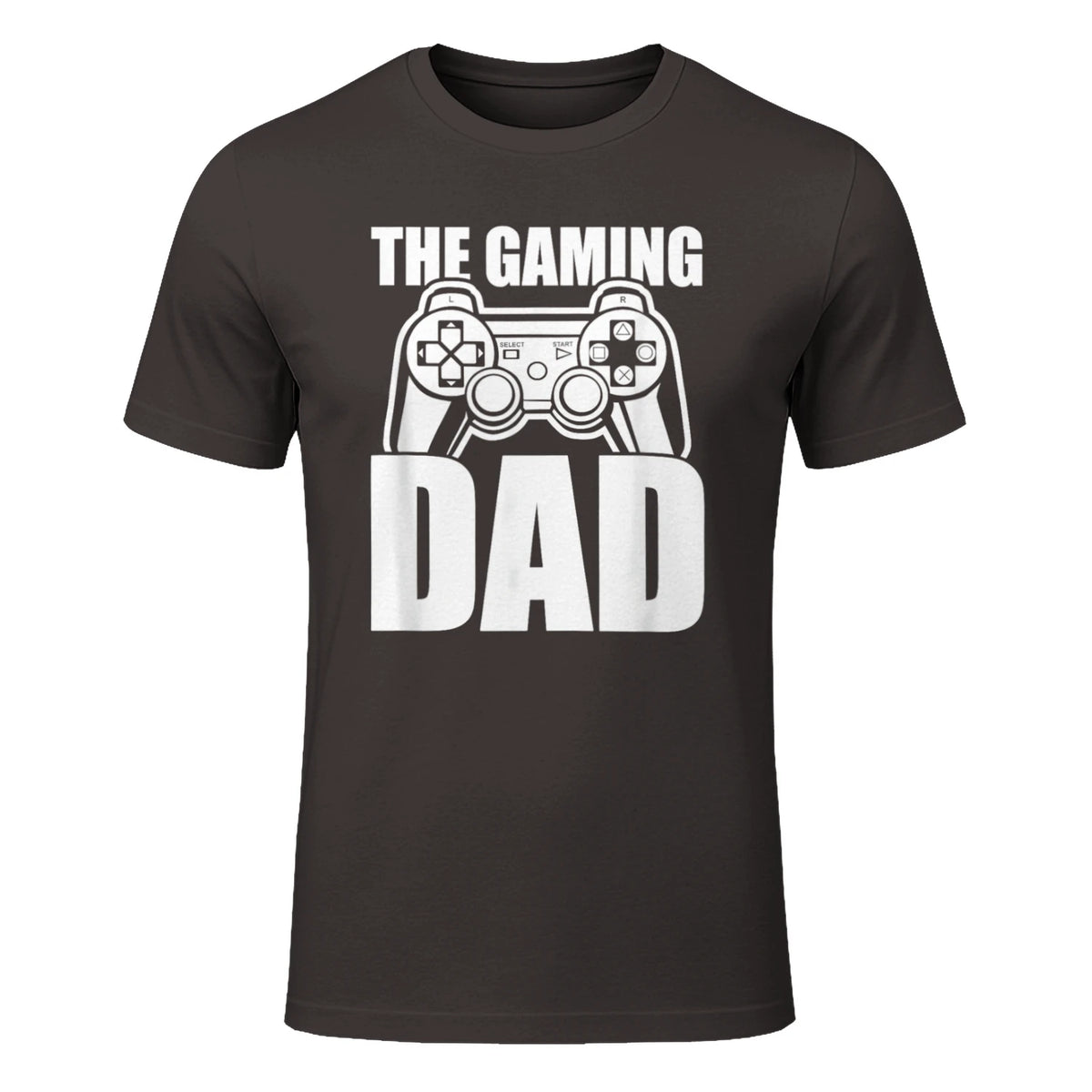 The Gaming Dad Game Controller Spruch Geschenkidee Vatertag T-Shirt in Dark Chocolate - front view