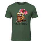 Ich Mag Halt Eulen, Okay Lustiger Eule Spruch Owl Eulen in Military Green - front view